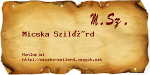 Micska Szilárd névjegykártya